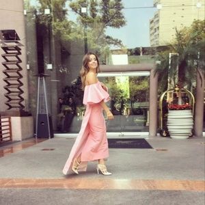 Pink Column Skirt Set